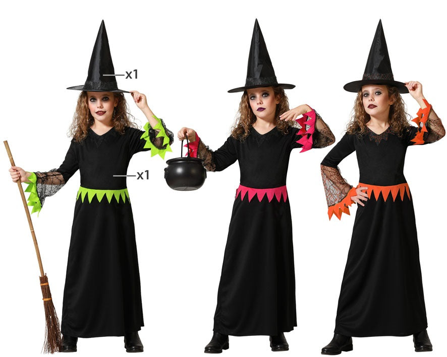 Costume Carnevale Halloween Strega Fashion Bambina
