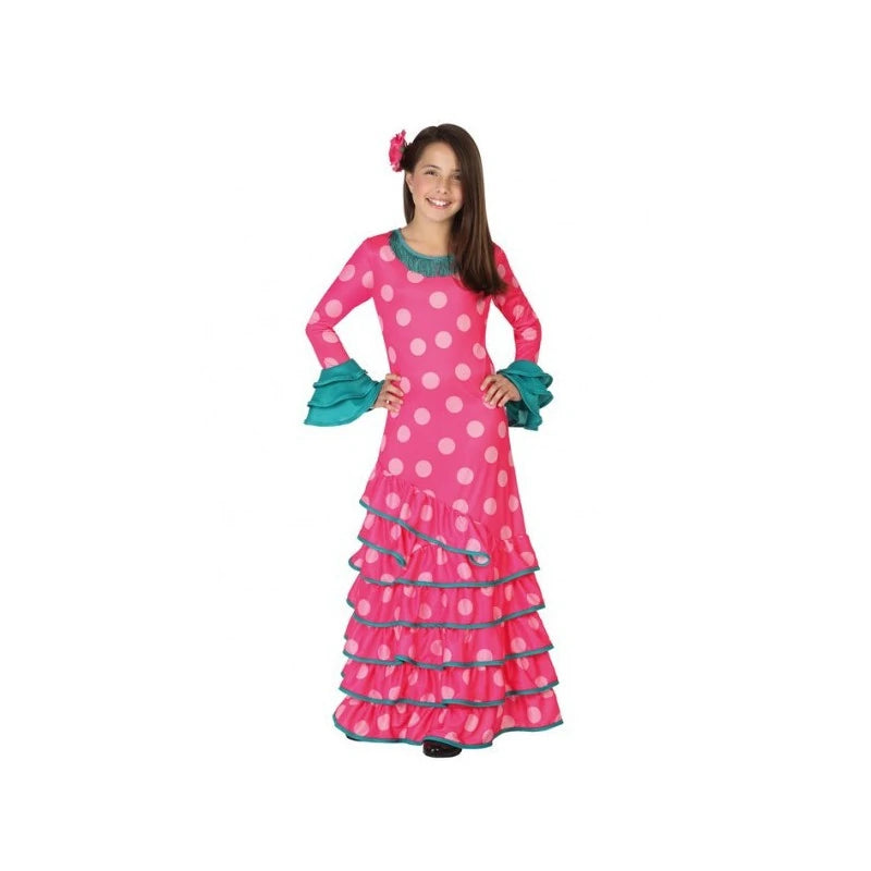 Costume Da Chulapa A Pois Per Bambina - Completo Per Fiera Di Aprile, Carnevale E Feste A Tema Spagnolo