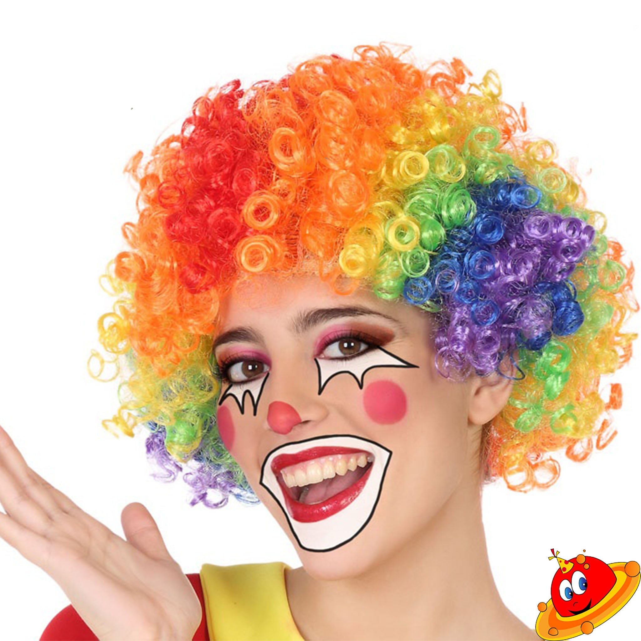 Parrucca Afro Arcobaleno Anni 70 - Funky, Colorata, Per Party E Clown - Foto 7