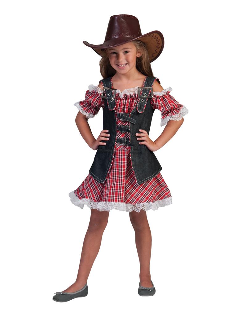 Costume Carnevale Ragazza Bambina Vestito Cow Girl Far West Tg da 5 a 14  anni