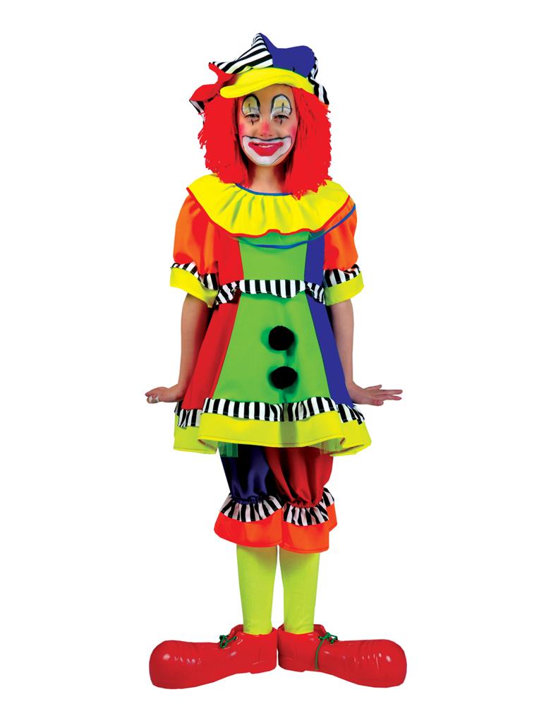 Costume Bambina Carnevale Clown Pagliaccio Selly Tg 5/14A