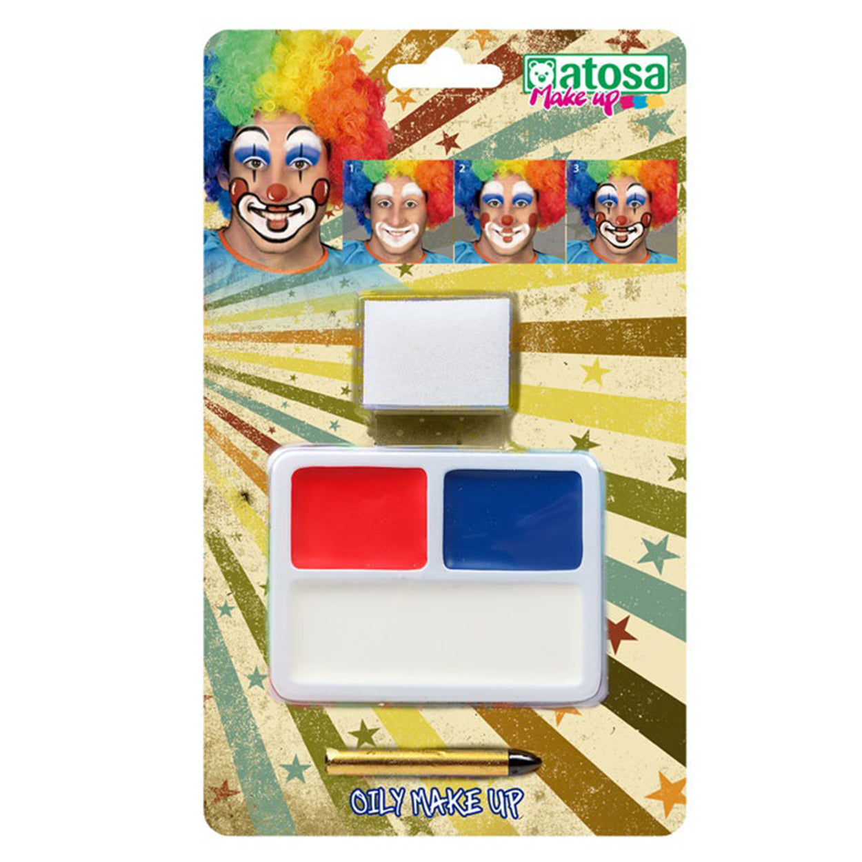 Set trucco make up clown circo compatto olio