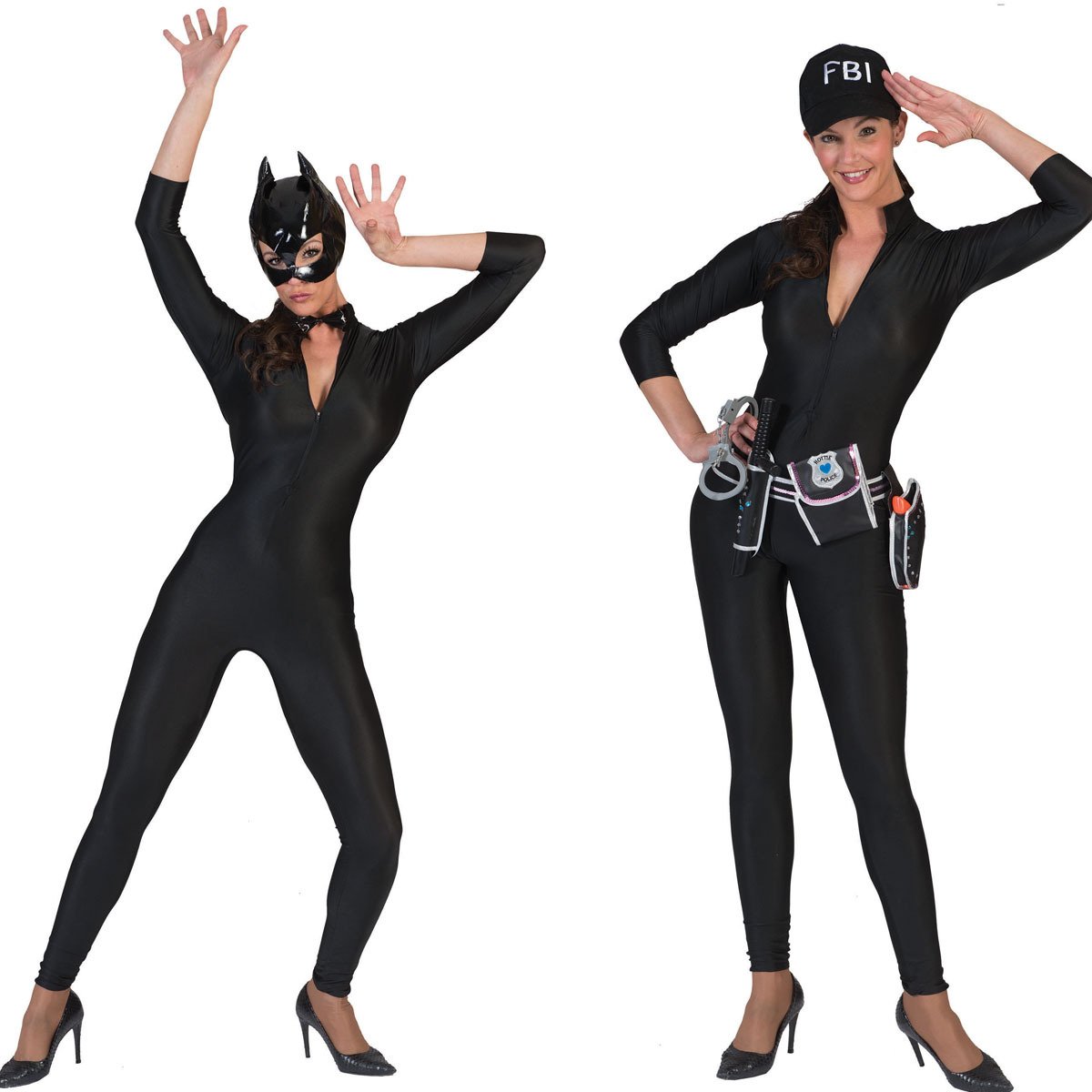 vestito carnevale o halloween da gatta nera con tuta intera catwoman