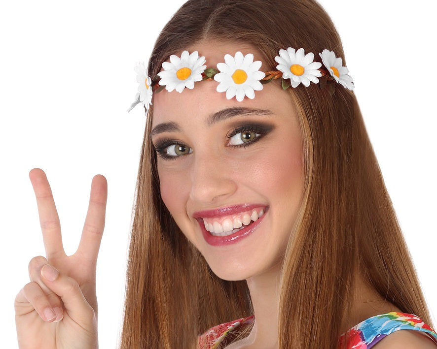 Fascia con Margherite Hippie anni 60 figli dei fiori