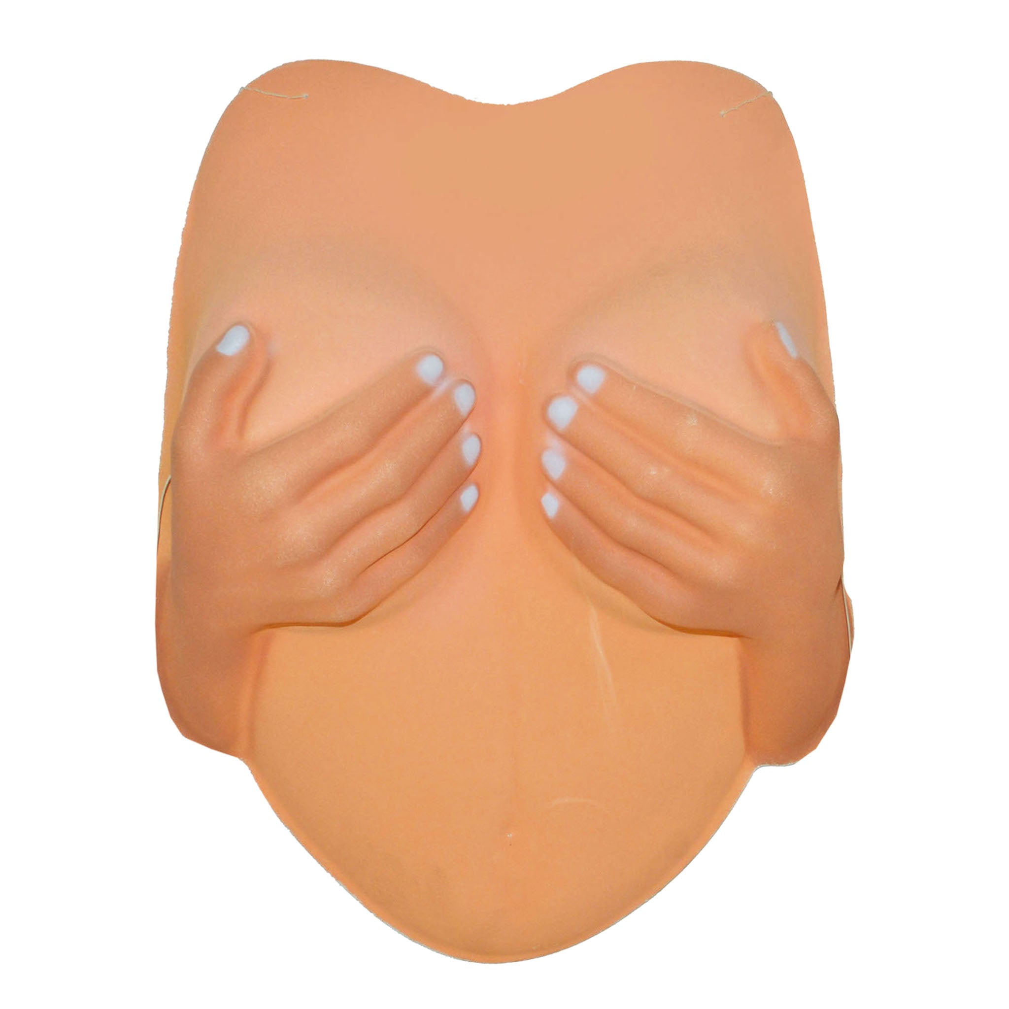 Finto seno tette con mani scherzo