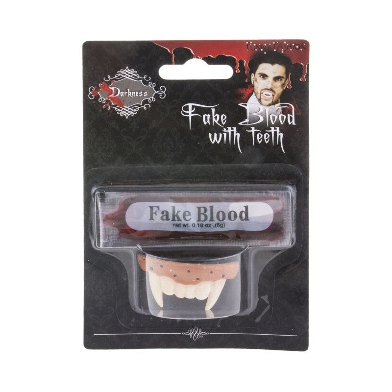 Party Halloween Make Up Vampiro Denti in lattice con sangue