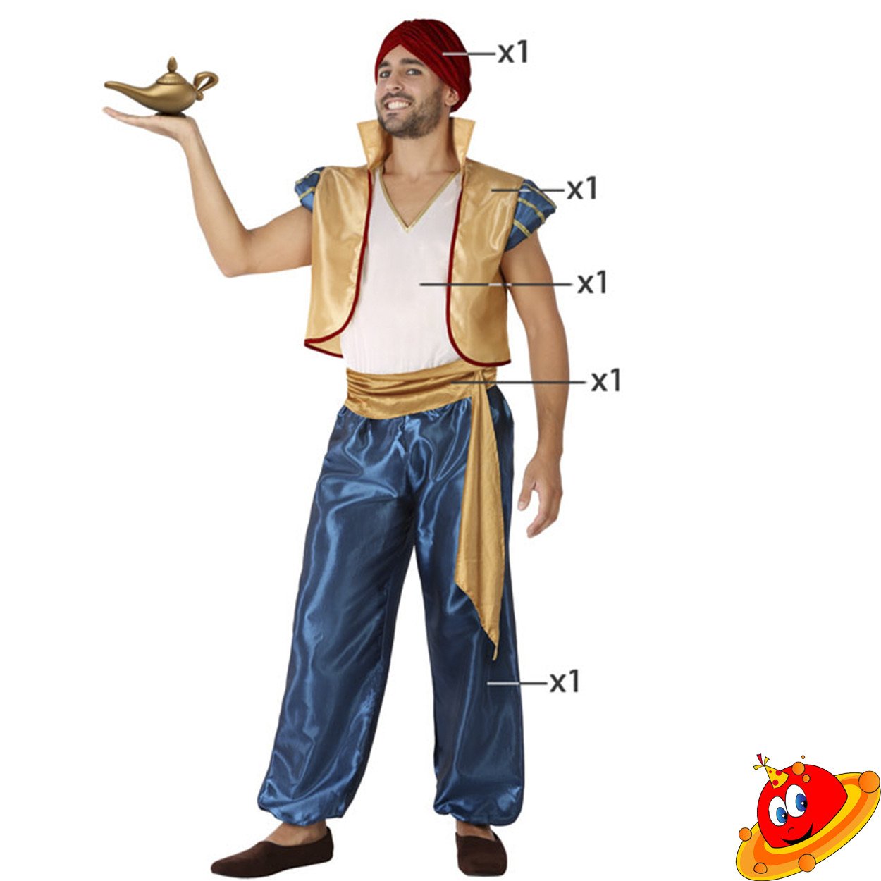 Costume Aladino Genio della Lampada uomo  Universo in Festa – Universo In  Festa