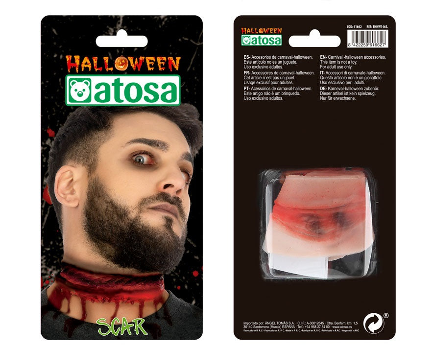 Travestimento Trucco Make Up Zombie Mostro Vampiro Gola Tagliata