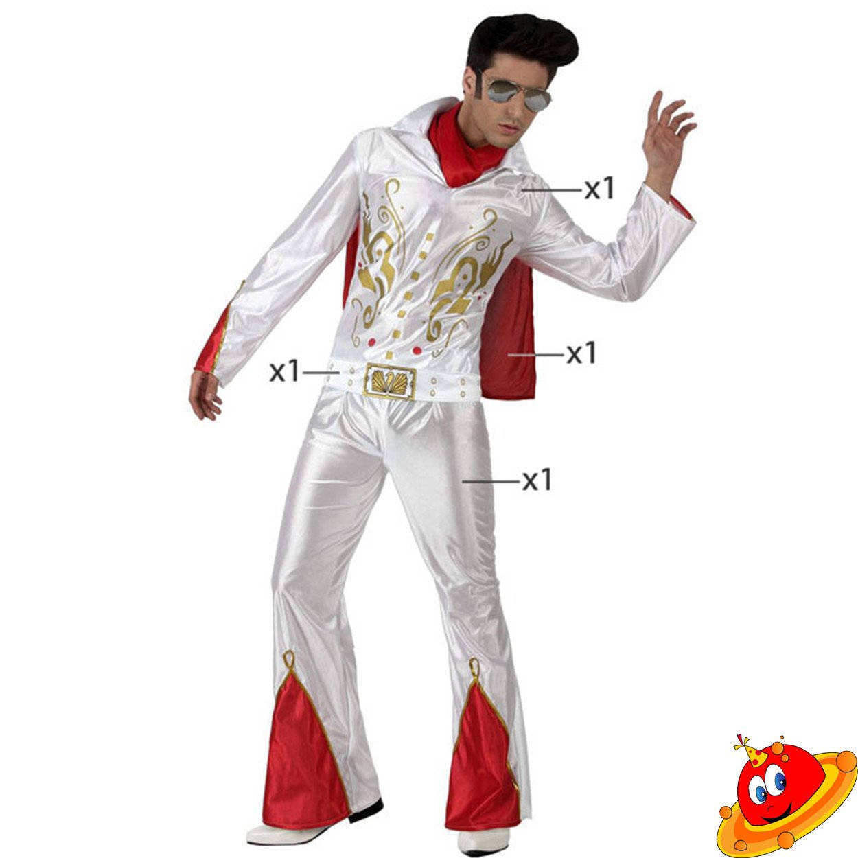 Costume Uomo Elvis Presley Re del Rock Tg 48/50