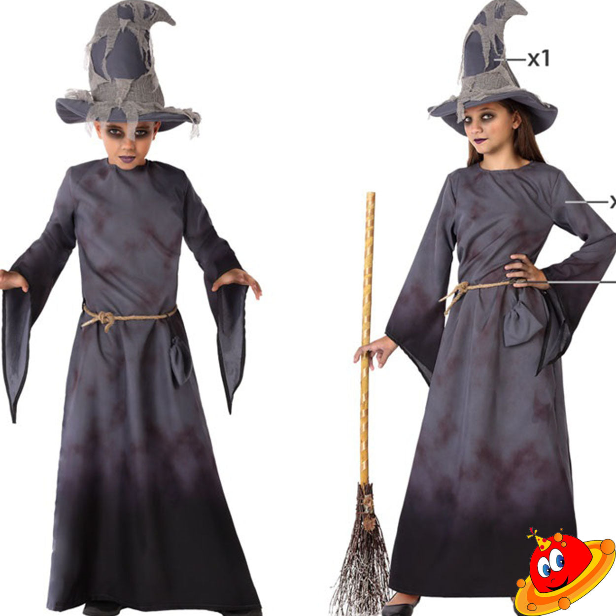 Costume Bambino Bambina Stregone Druido Tg 5-12 anni Universo in