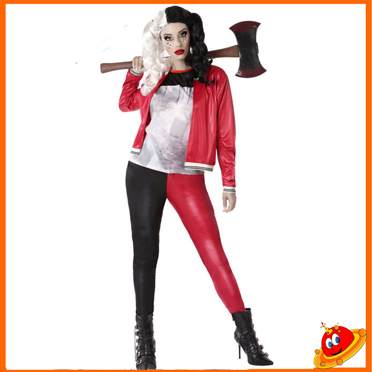 Costume Halloween Carnevale Gangster Harley Quinn Donna