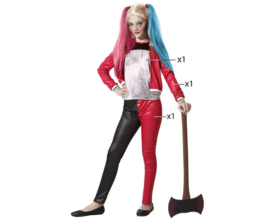 Costume Carnevale Ragazza Bambina Pazza Harley Quinn Suicide