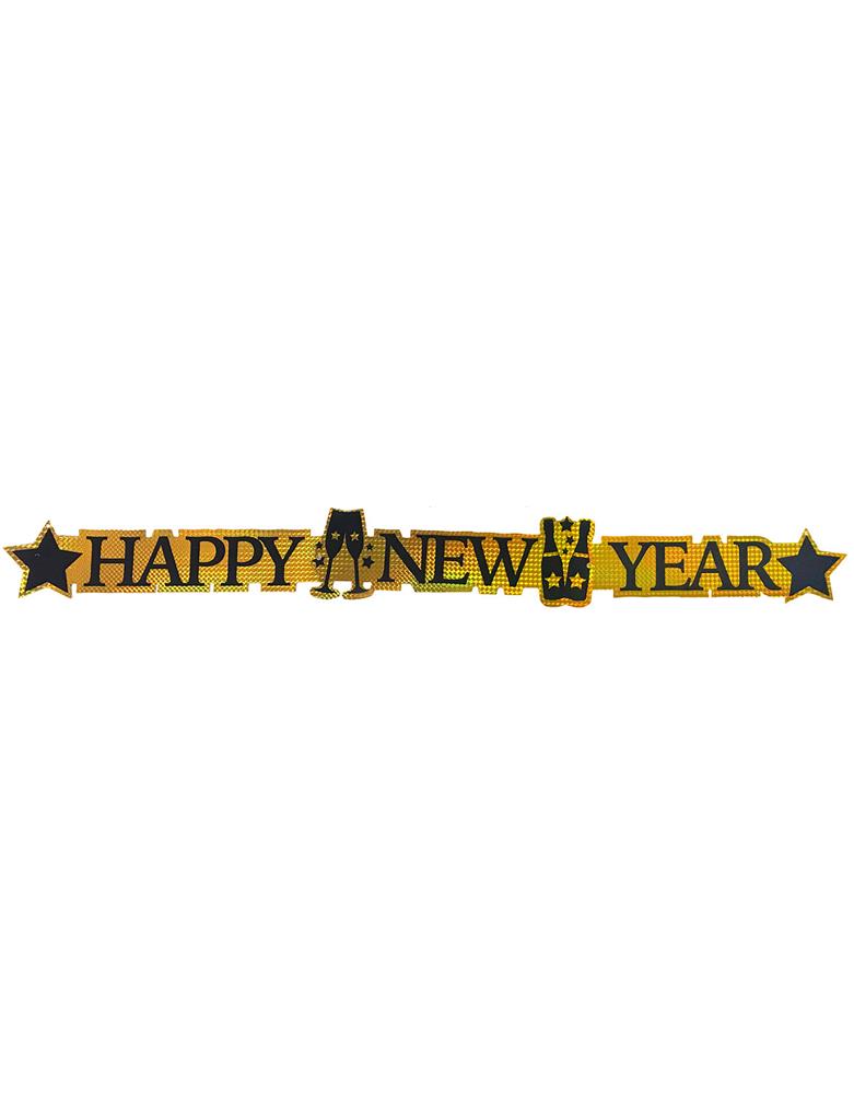 Festone banner olografico Happy New Year