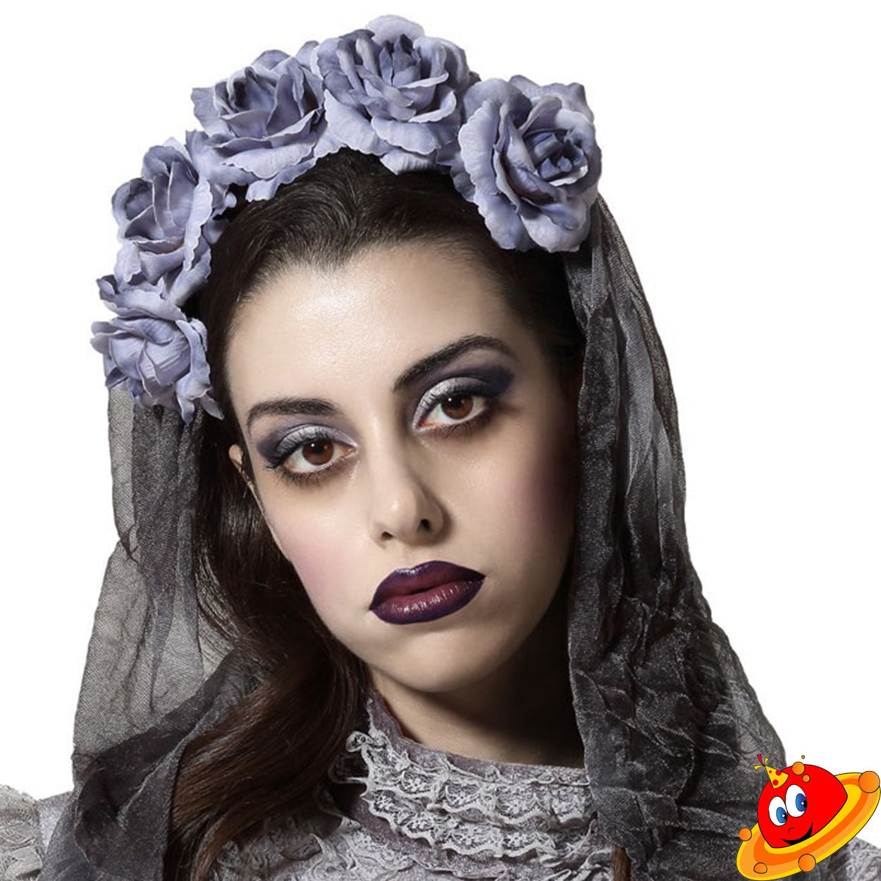 Travestimento Halloween Cerchiello con rose Sposa cadavere