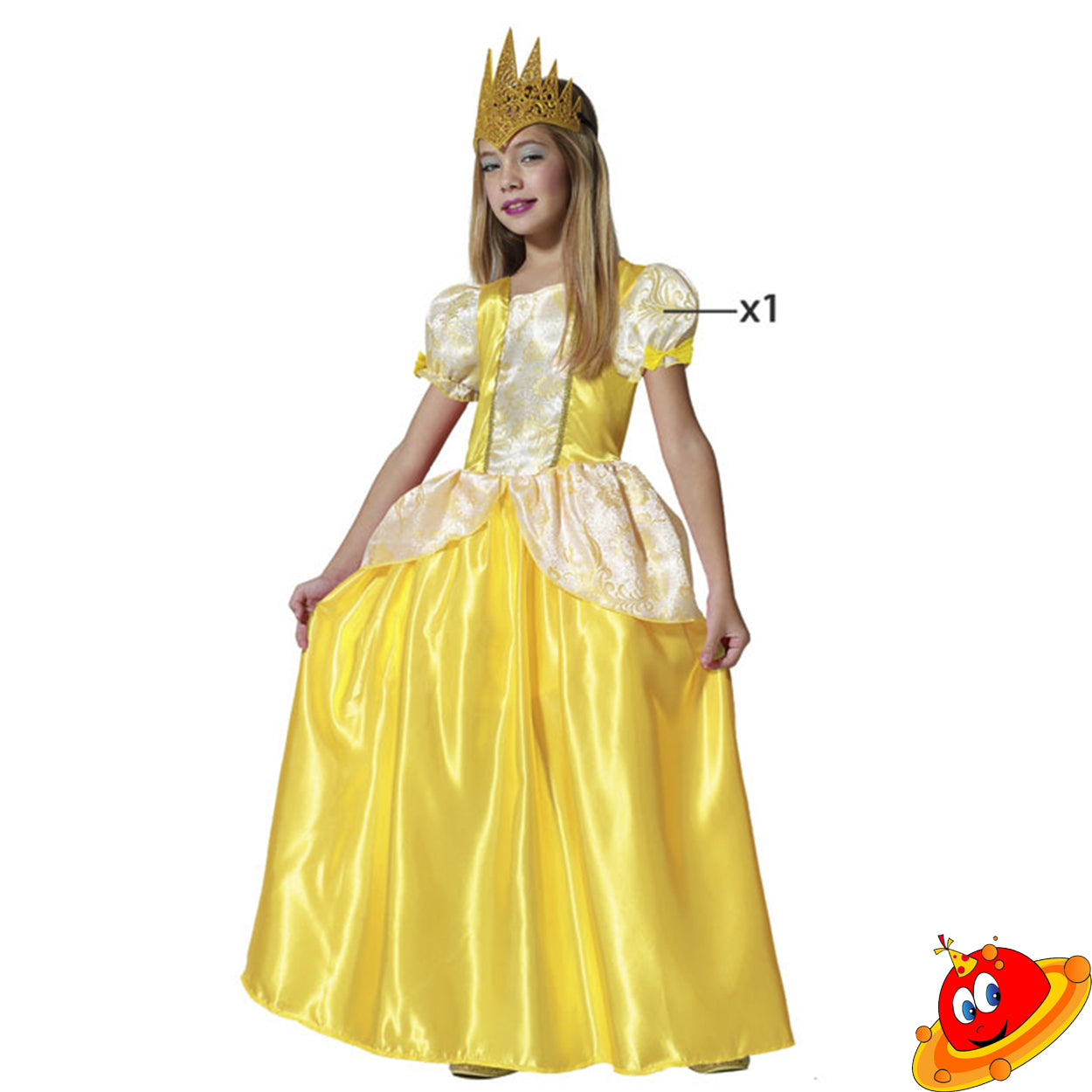 Costume Bambina Principessa Dorata Tg 3-9 anni