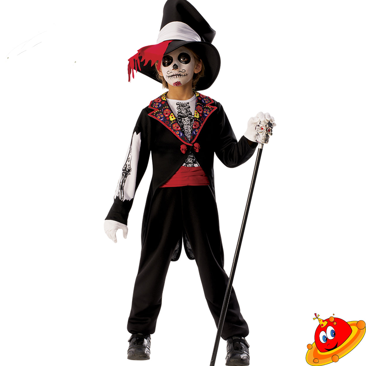 Costume Bambino Messicano Teschio Giorno Dei Morti Tg 3-5 anni