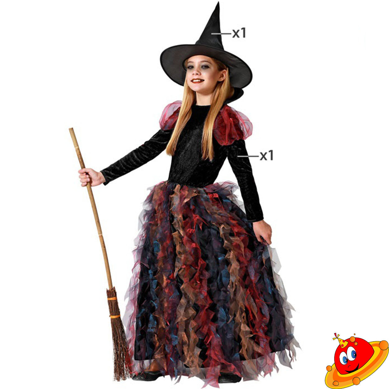 Costume strega Halloween bambina