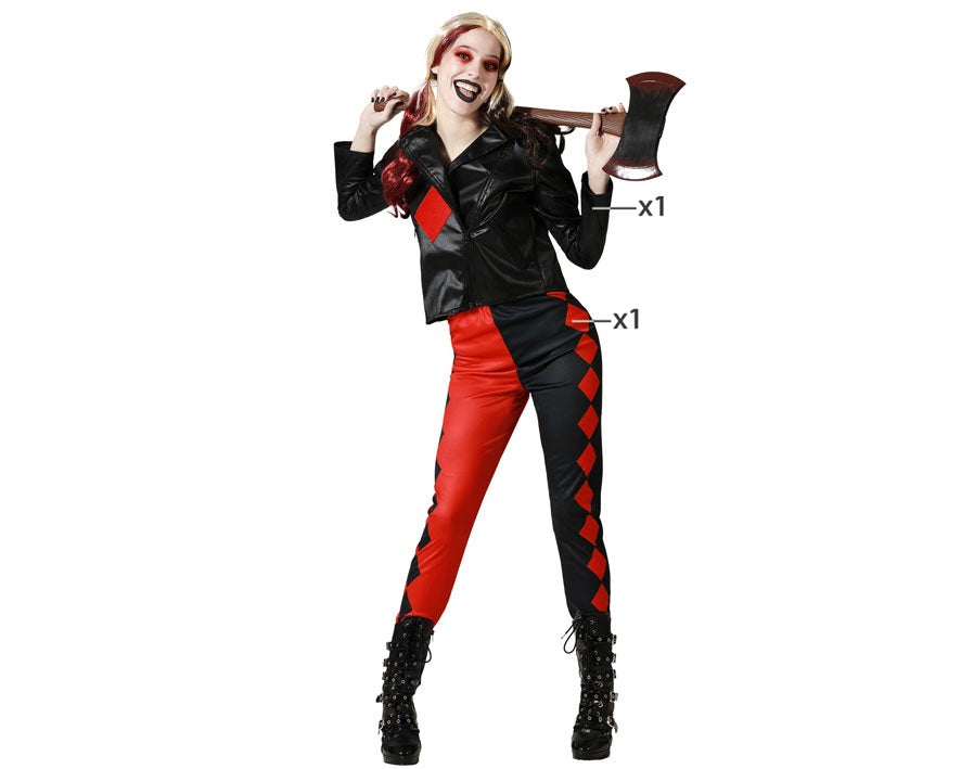 Costume Halloween Carnevale Gangster Harley Quinn Donna