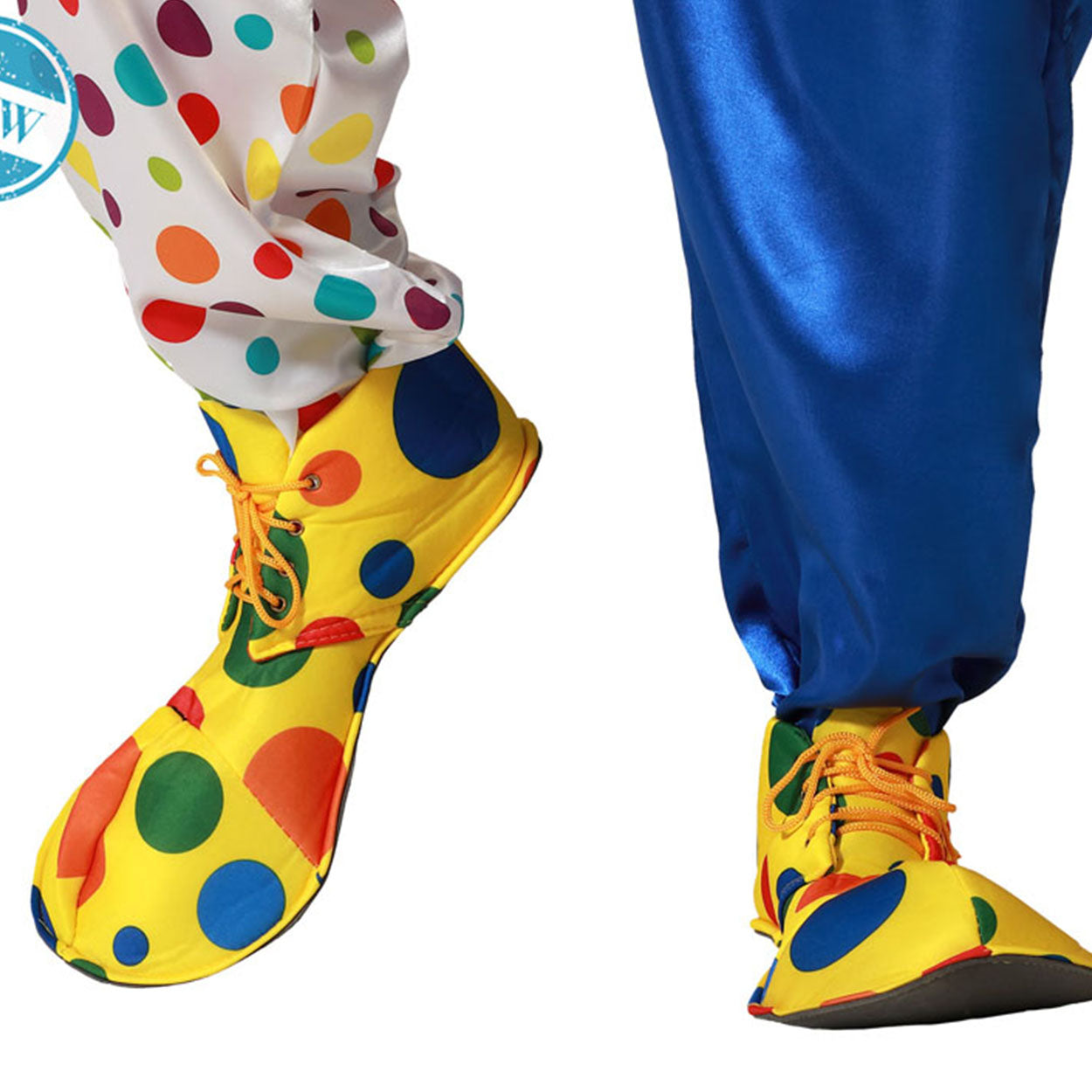 Scarpa travestimento clown pagliaccio gialla con pois cm 26