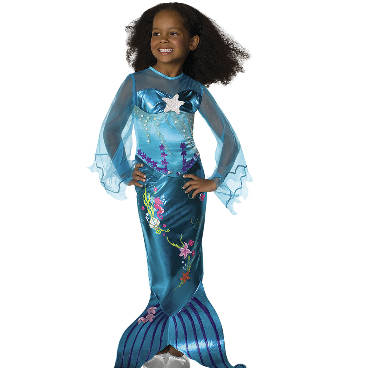 Costume Bambina Principessa Sirenetta The Blue Magical Mermaid Tg