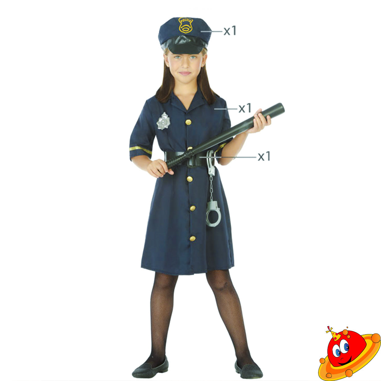 Costume Bambina Poliziotta Tg 5/9A – Universo In Festa