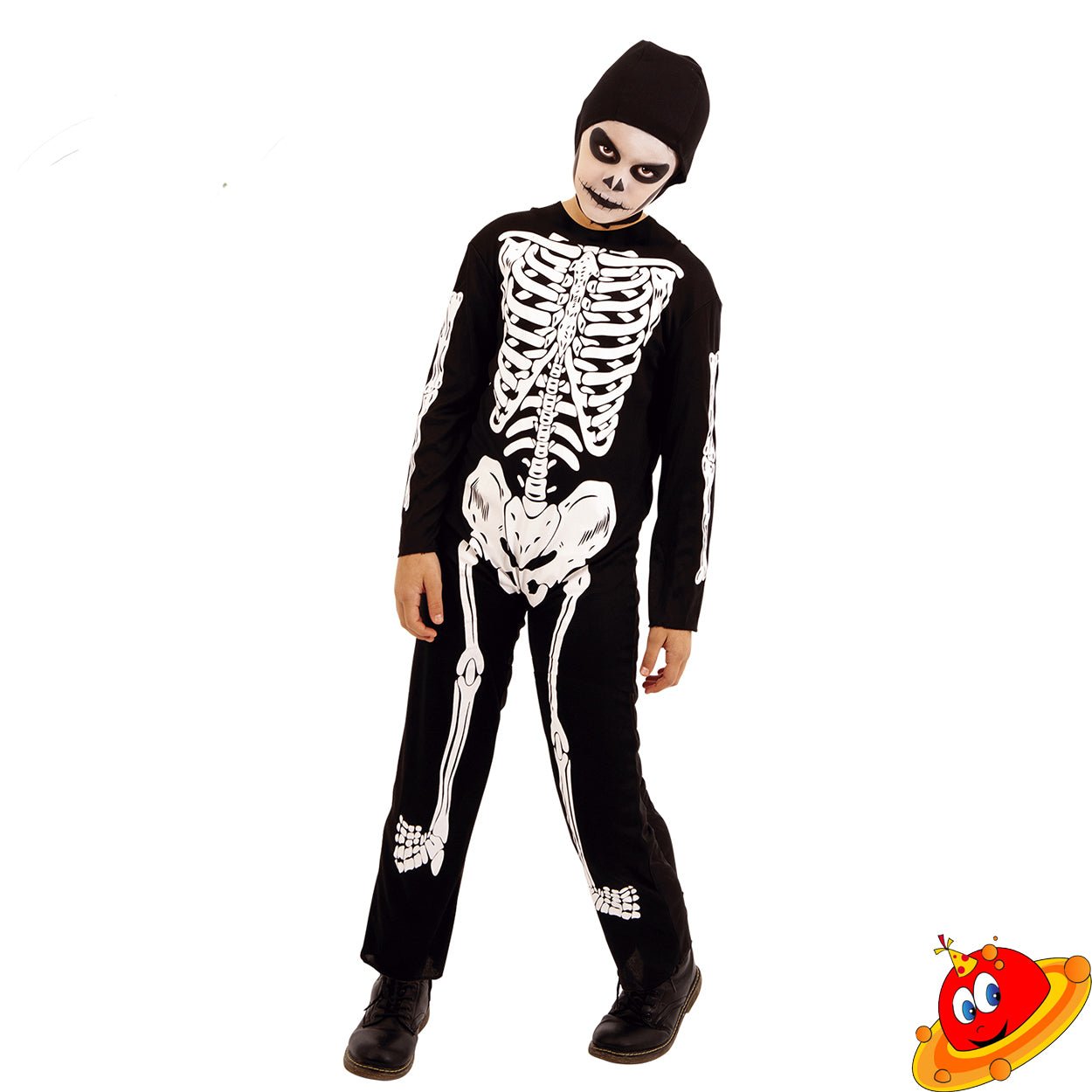 Costume Bambino Bambina Scheletro Zombie Fluorescente Tg 5-10 anni Universo in Festa – Universo In Festa