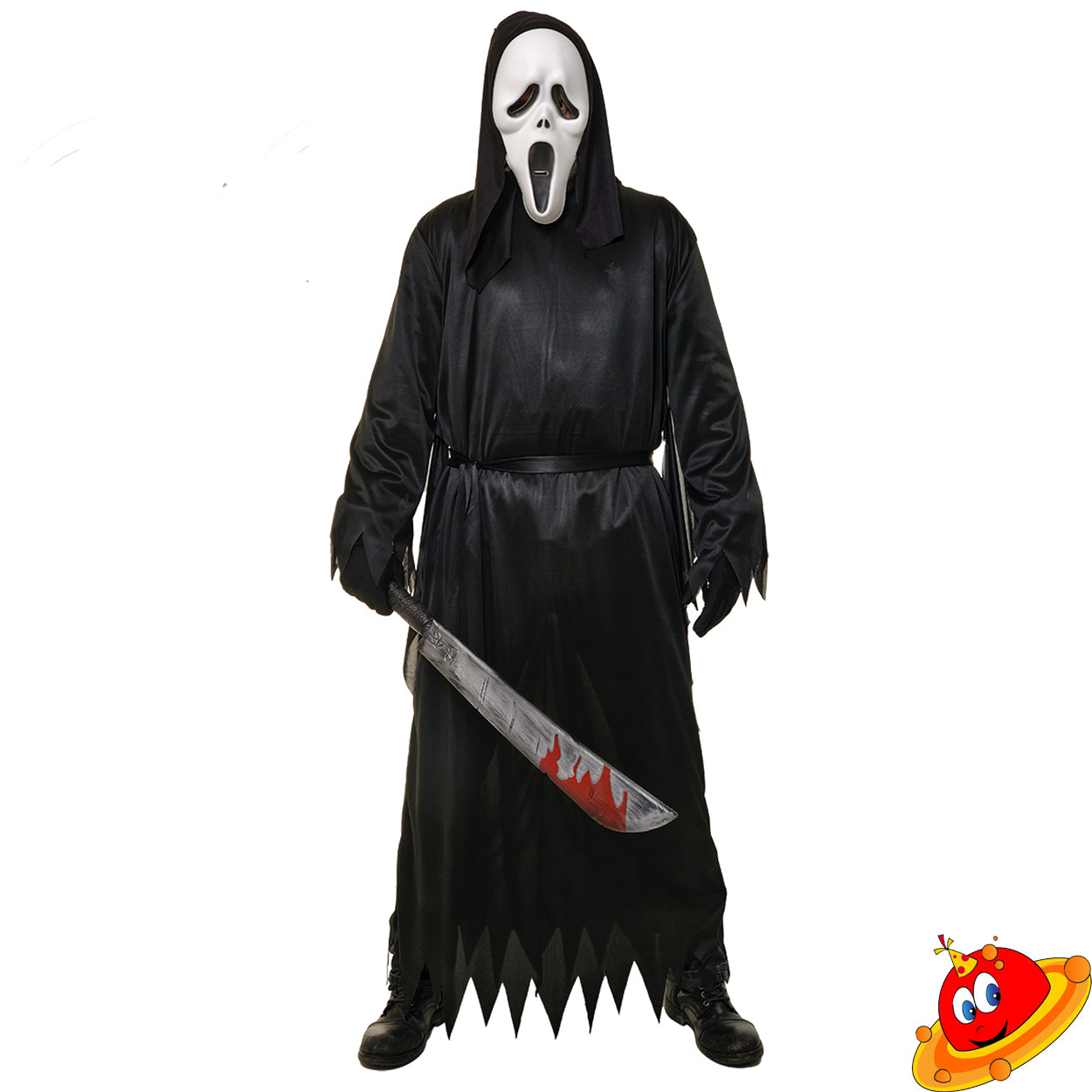 Ghost Face Scream - Maschera da zombi sanguinante con pompa, Halloween, colore: Bianco Ghost Face Scream - Maschera da zombi sanguinante con pompa, Halloween, colore: Bianco