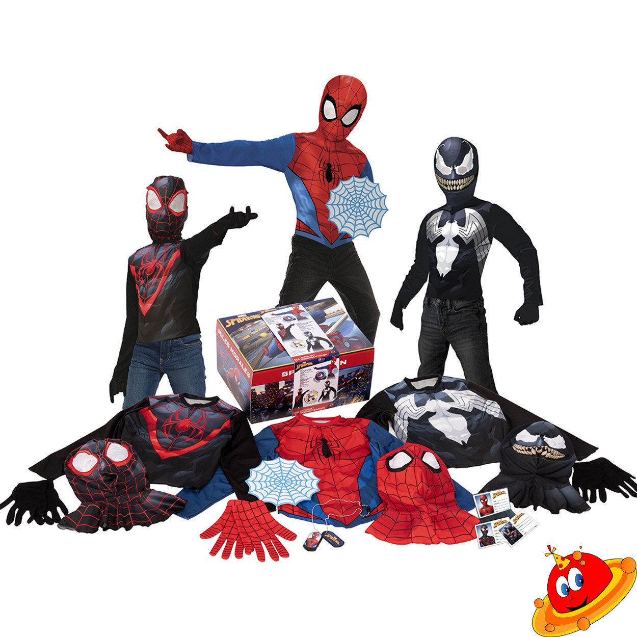 Costume Halloween Vestito Di Spiderman Nero Cosplay Costumi