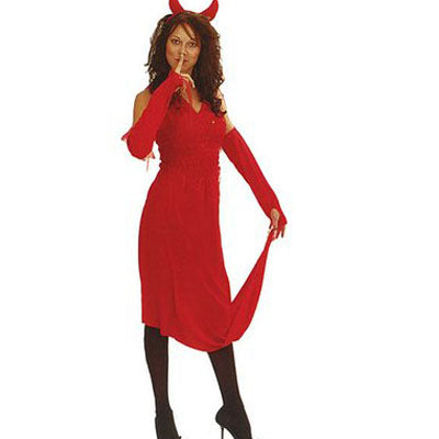 😈 Costume Diavoletta Donna Rosso – Vestito con Corna e Guanti Halloween
