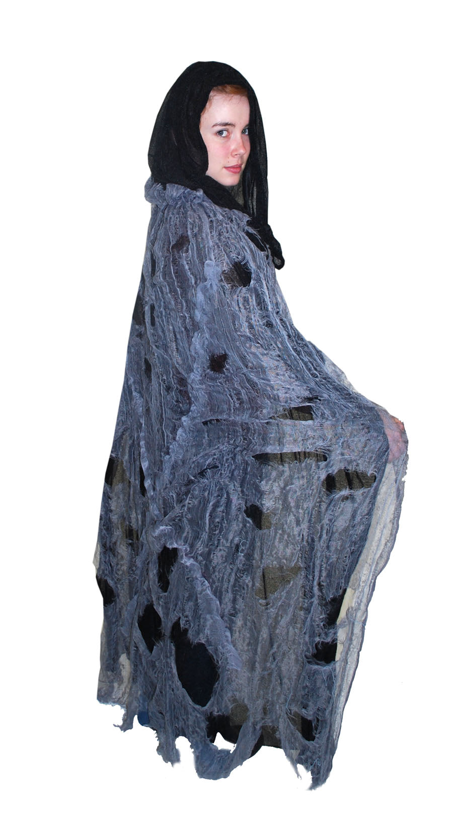 👻 Mantello Fantasma Unisex con Cappuccio – Cappa Horror Strappata Halloween