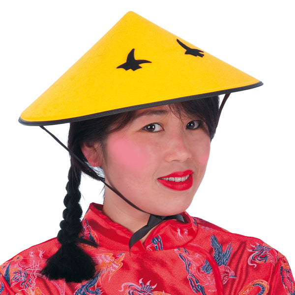 🌏 Universo in Festa: Cappello Conico Giallo Orientale (Pagoda/Riso) 🍜