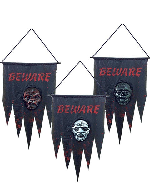 👻 Decorazione Pendenti Halloween Beware – Banner Horror da Appendere