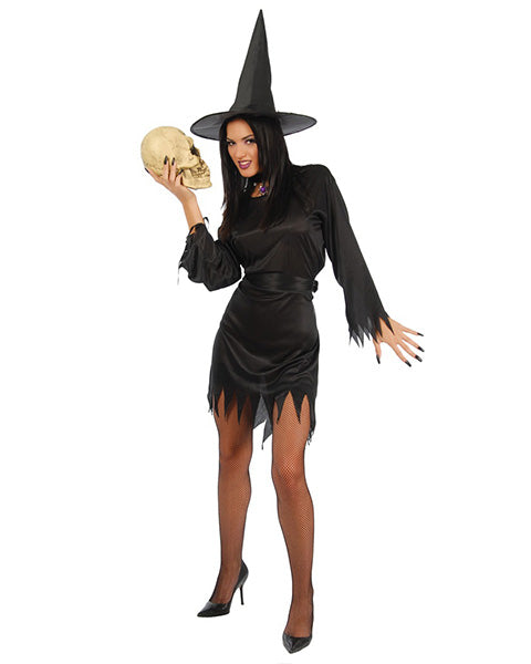 🧙‍♀️ Costume Strega Donna Nero – Vestito Halloween con Cappello