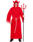 😈 Costume Diavolo Adulto Rosso – Tunica con Cappuccio e Corna Halloween