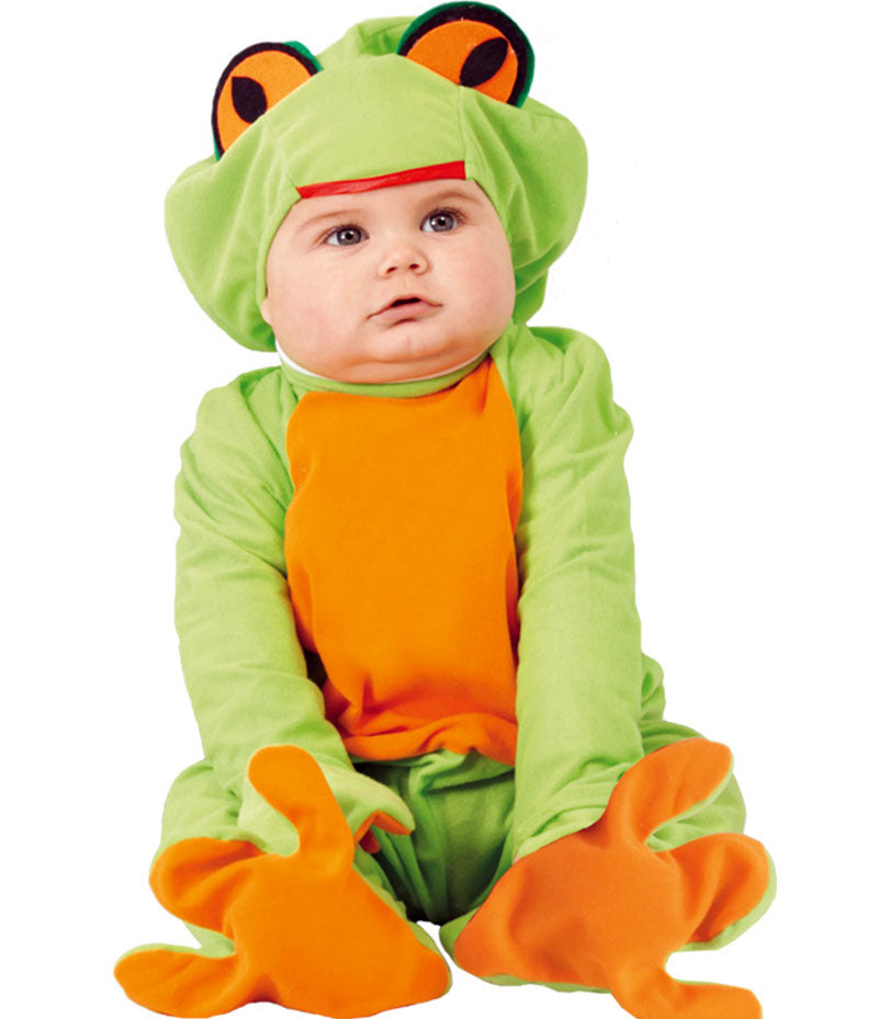 Costume Carnevale Baby Bebè morbida tutina con musetto Ranocchio