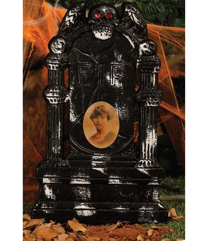 🪦 Monumento Lapide Halloween con Luce RIP – Decorazione Cimitero Horror