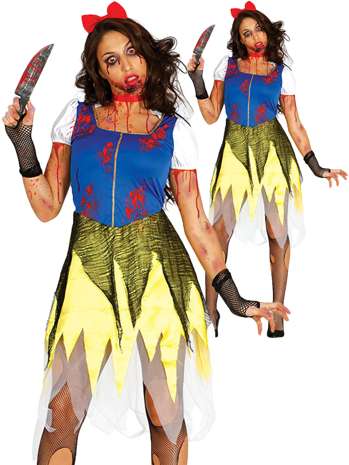 🧟‍♀️ Costume Principessa Zombie Donna – Vestito Horror Halloween Insanguinato