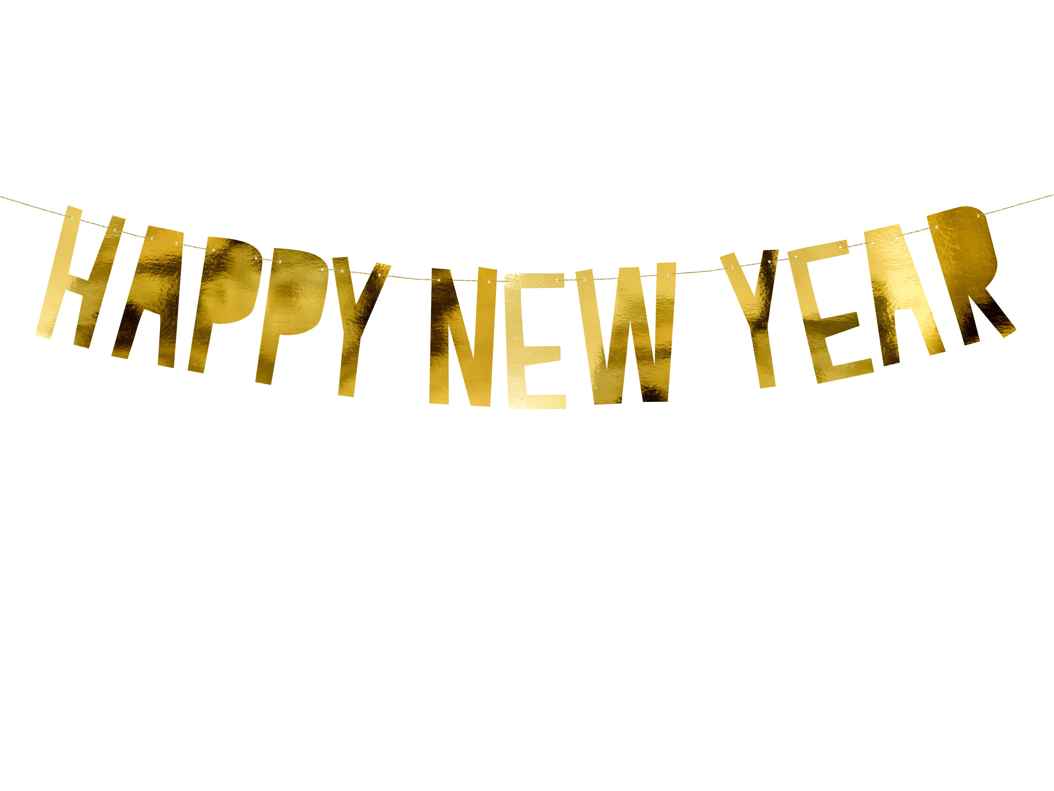 Festone Happy New Year lettere dorate