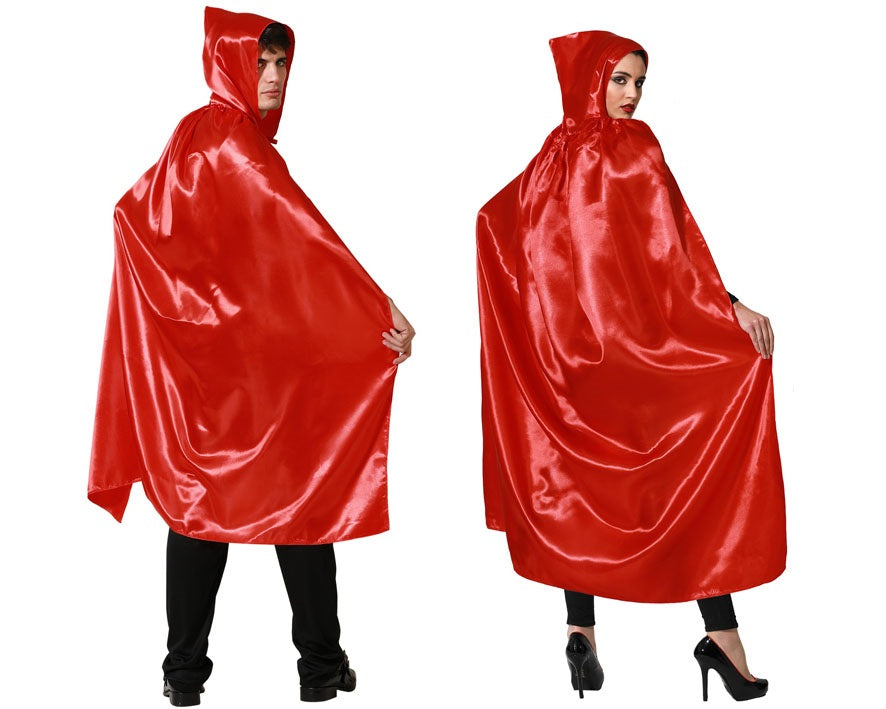 🧛‍♀️❤️ Mantello Rosso con Cappuccio Unisex – Accessorio Halloween Carnevale