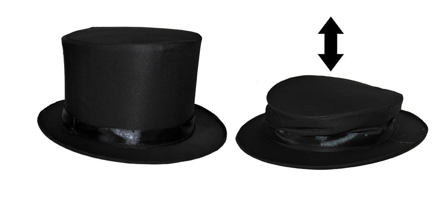 🎩 Universo in Festa: Cilindro Nero Pieghevole a Molla (Chapeau Claque) 🪄