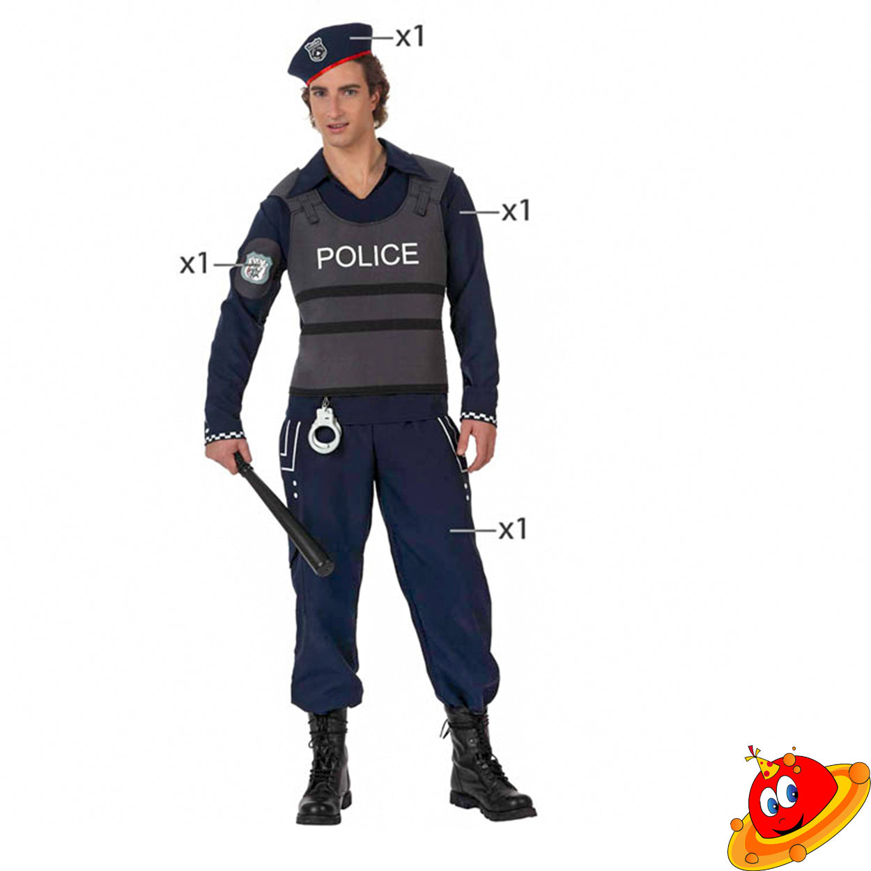Costume Uomo polizotto Forze Speciali Tg 52/58