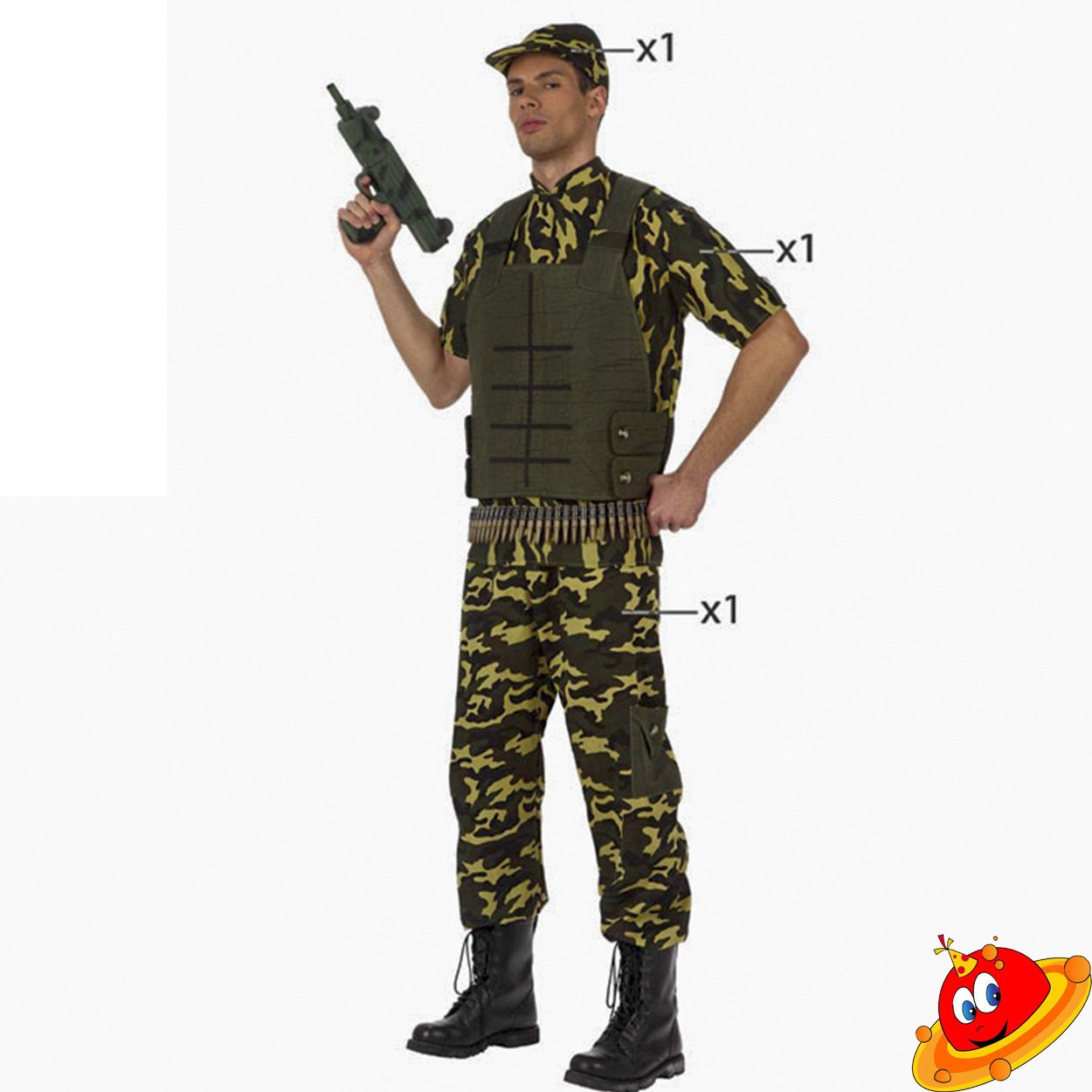 Costume Uomo Soldato Militare Marines Tg 52/54