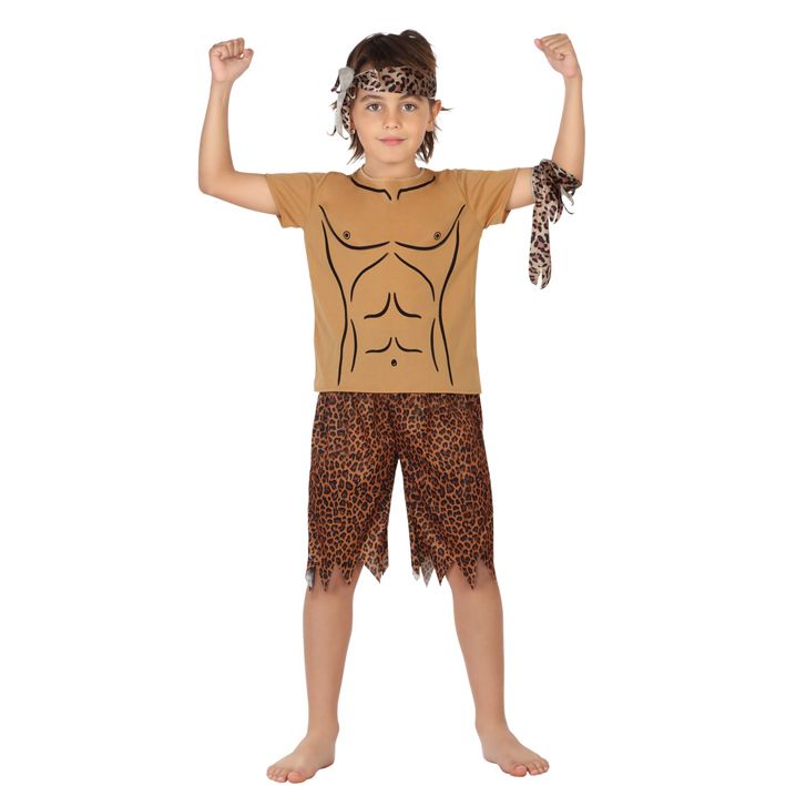 Costume Bambino Primitivo Neanderthal Flientstones Antenati Tg 3/12A