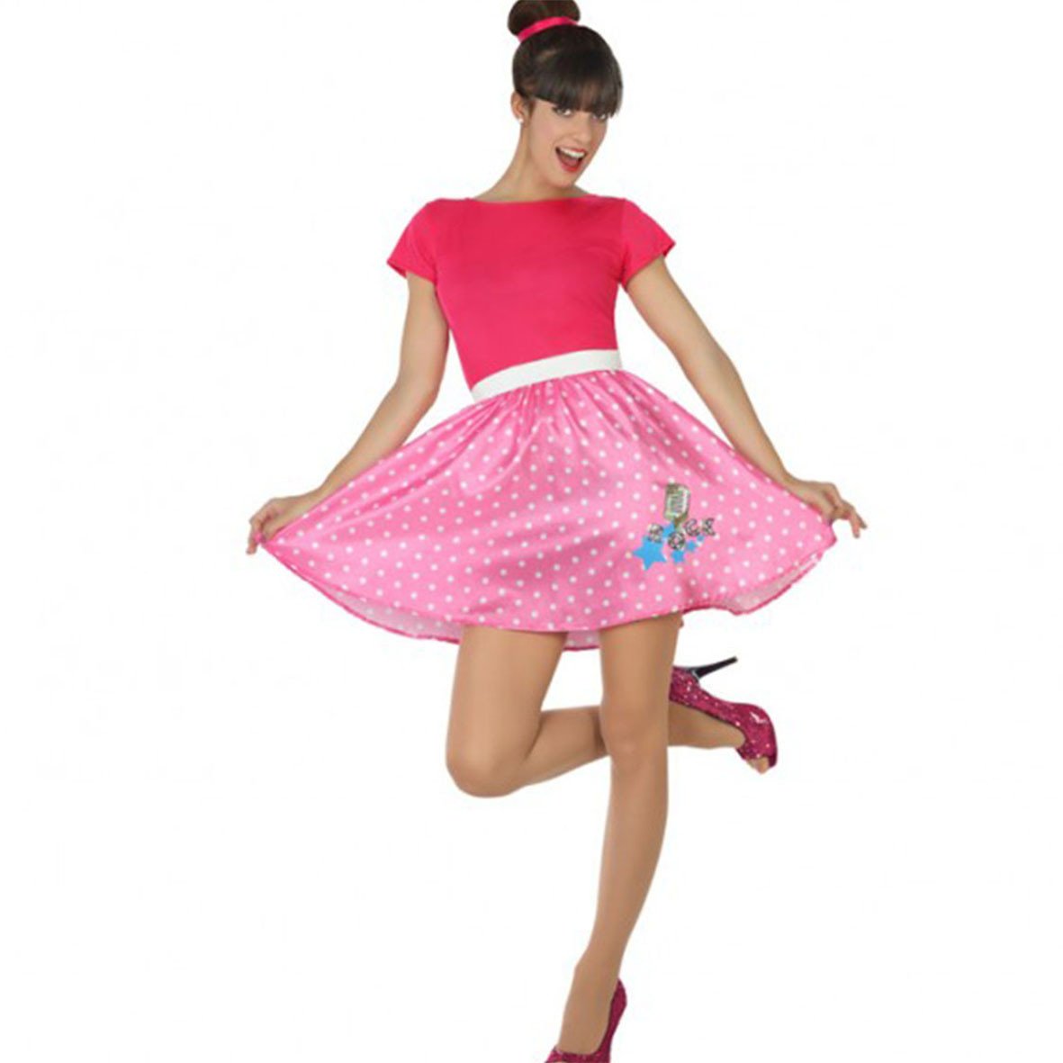Costumi Vestito Rosa Grease Barbie Donna