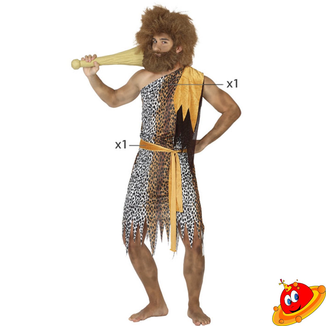 Costume Uomo Neanderthal Primitivo Tg 52a58