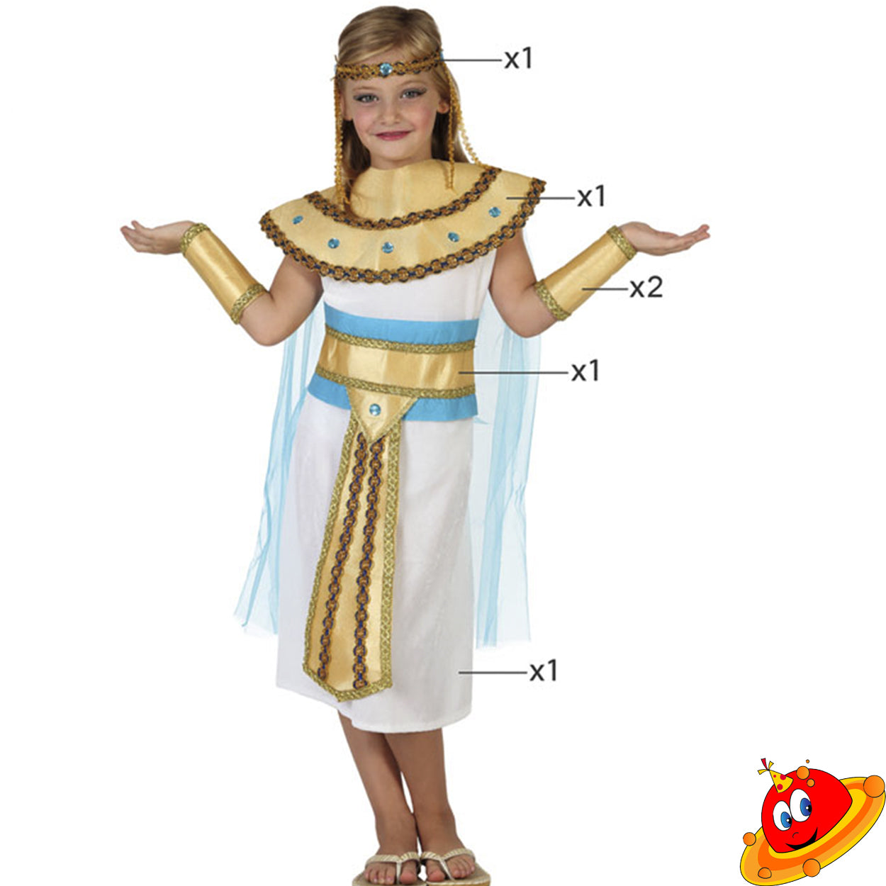 Costume Bambina Egiziana Principessa Araba Tg 5/12 A