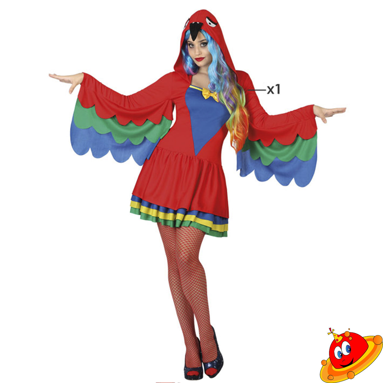 Costume Donna Uccello Pappagallo Cocorita Tg 36/46