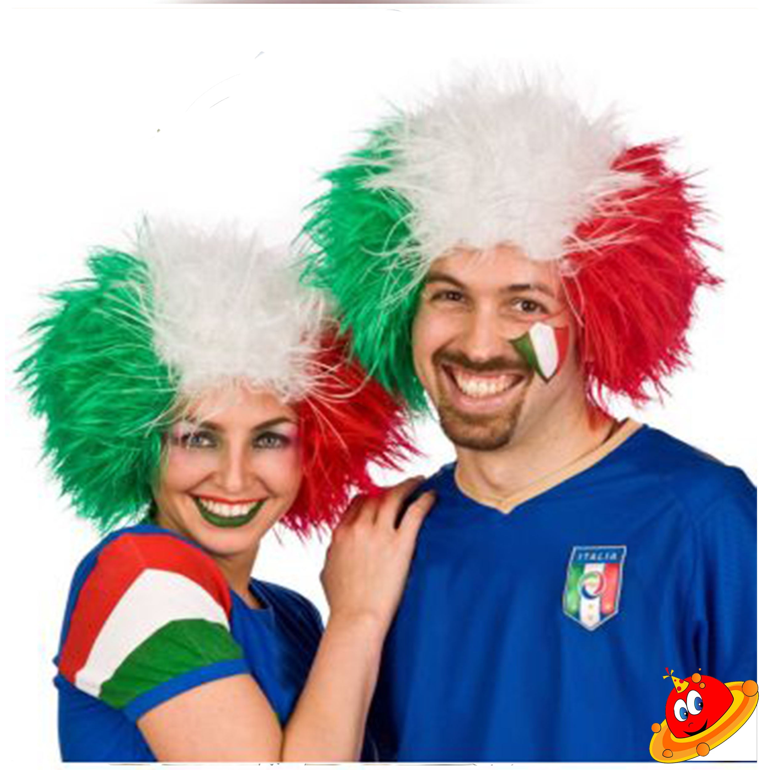 Parrucca  tricolore Gadget tifosi Italia