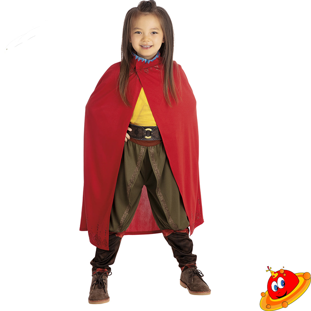 Costume Bambina Mantello rosso Raya e l'ultimo Drago Tg 5/10 A