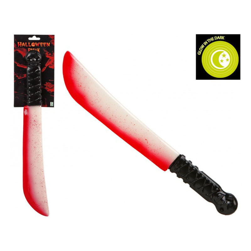 Travestimento Halloween Machete Coltellaccio con sangue glow